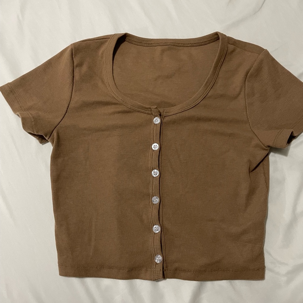 Brown cropped top
